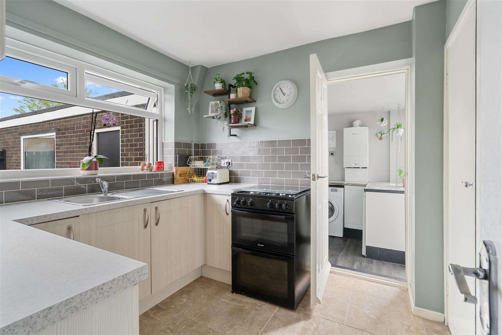 Kitchen With View Of Utility